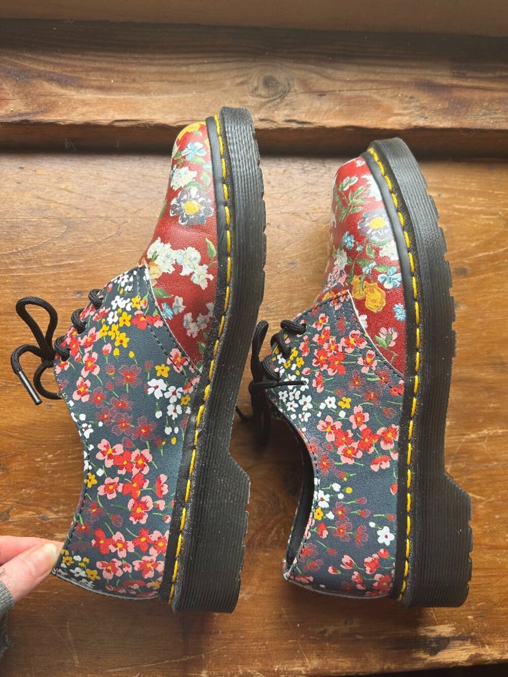 Dr. Martens Floral Clash Leather Shoes - Women's Size 7 (US) - Like New